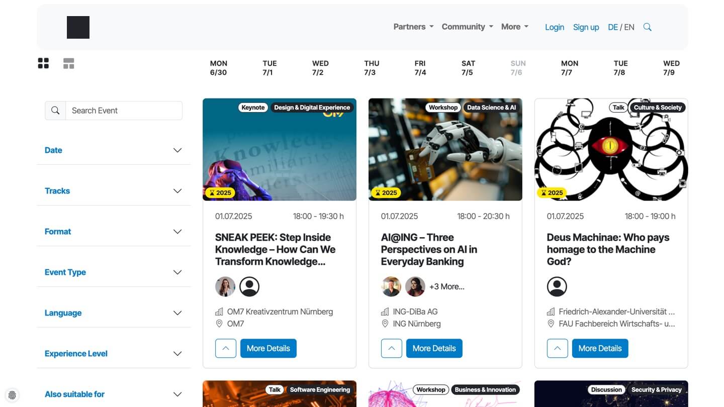 Nuernberg.digital - Piattaforma decentralizzata per la gestione degli eventi
